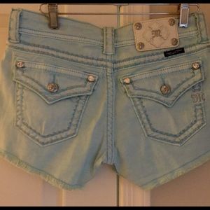 Light Blue Miss Me Denim Shorts